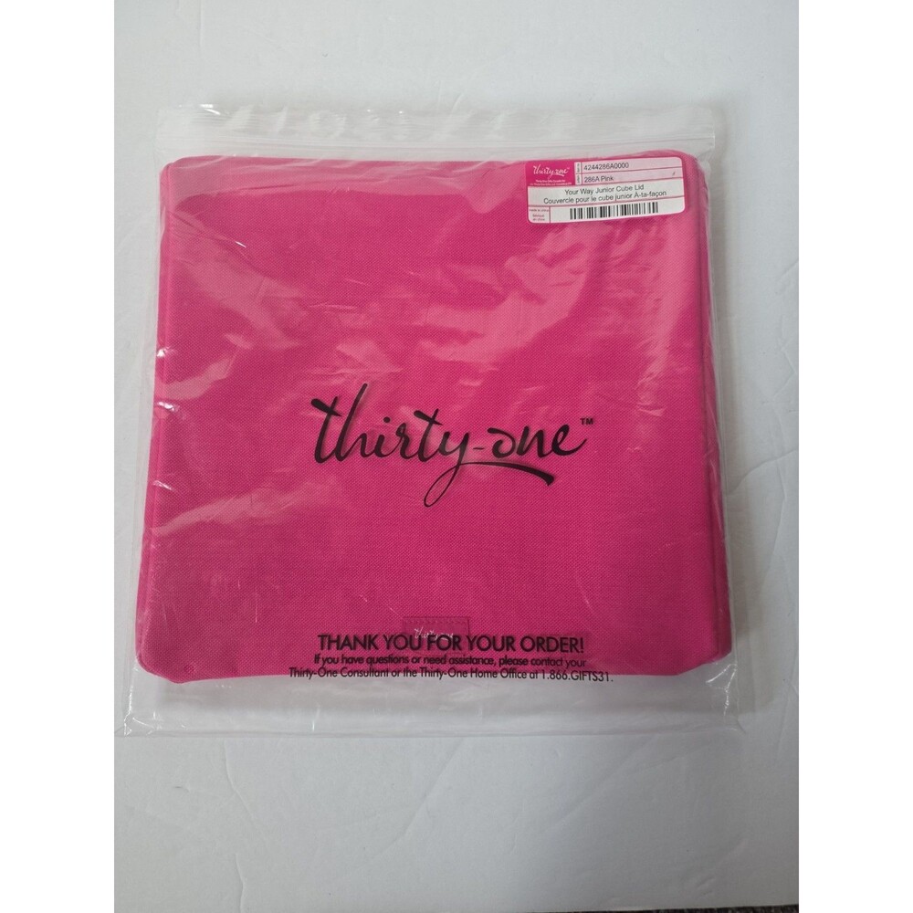 NEW! Thirty One Your Way JUNIOR Cube Lid PINK 286a 13x13x2